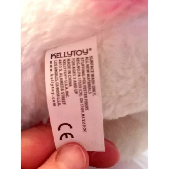 Kellytoy White/Pink Unicorn 10" Plush Toy - Picture 3 of 3